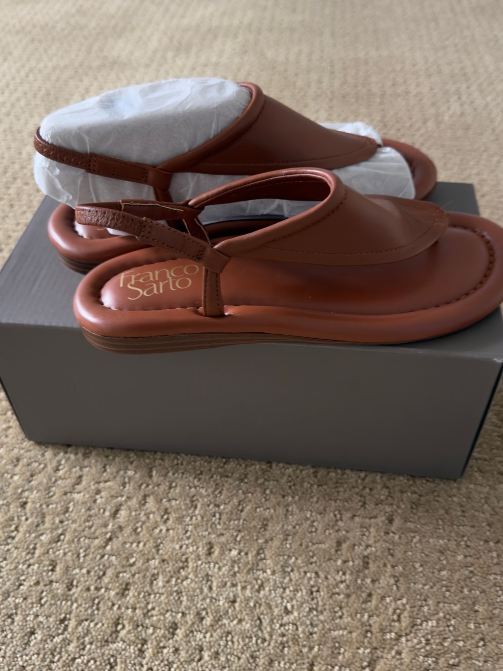 Franco Sarto Brown Slingback Sandals